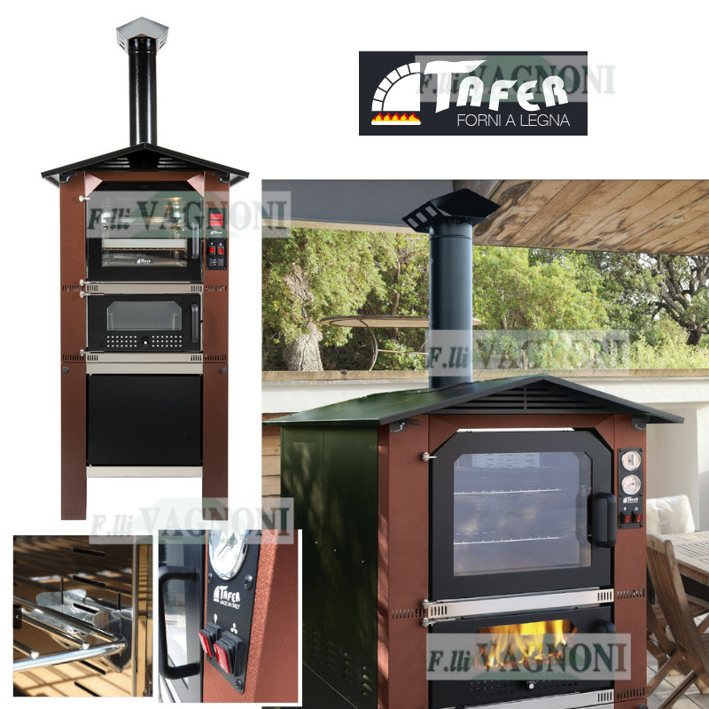 FORNO A LEGNA TAFER GENESIS 80 CLASSIC VERNICIATO + CARRELLO